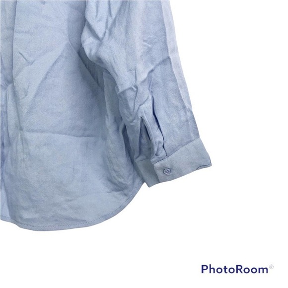 The Korner basic blue long sleeve v neck collared blouse size S NWT - Picture 3 of 5